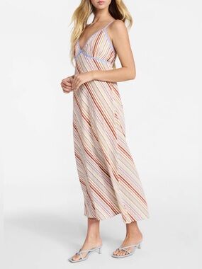 No Boundaries Striped Cami Maxi Dress, Women's Size Large NWT Polyester